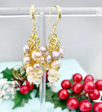 Natural Cultured Freshwater Pearl Charm Earrings, E7329