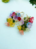 Gold Flower Charm Earrings, E7336