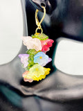 Gold Flower Charm Earrings, E7336