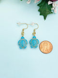 Gold Sea Turtle Charm Earrings, N5710