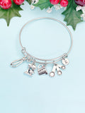 Silver Measuring Cup Mixer Hand Mixer Charm Bracelet Bangle. Baker Mother's Day Gifts Ideas, B2630