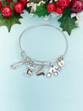 Silver Measuring Cup Mixer Hand Mixer Charm Bracelet Bangle. Baker Mother's Day Gifts Ideas, B2630