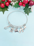 Silver Measuring Cup Mixer Hand Mixer Charm Bracelet Bangle. Baker Mother's Day Gifts Ideas, B2630
