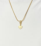 Heart Initial Charm Necklace, Gold Tiny Family Initials Charm Jewelry Gift, 7338