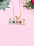 18K Gold Plated Brass Micro Pave Cubic Zirconia Lock Pendant Necklaces, 7345