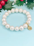 Freshwater Pearl Stretch Bracelet, Large Pearl Bracelet, B7287