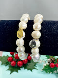 Freshwater Pearl Stretch Bracelet, Large Pearl Bracelet, B7287