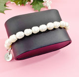 Natural Cultured Freshwater Pearl Beads Stretch Bracelets, B7290