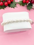 Natural Cultured Freshwater Pearl Beads Stretch Bracelets, B7290