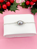 Natural Freshwater Pearl Bracelet, Silver Wire‑Wrapped Pearl, B7291
