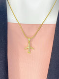 Airplane Pendant Necklace, Gold Plane Charm on 304 Stainless Steel Snake Chain, N7297