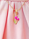 Tulip Flower Pendant Necklace, Floral Jewelry, N7301