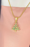 18K Gold Plated Christmas Tree Pendant Necklace, 7357