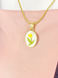 Gold Flower Pendant Necklace, 7363