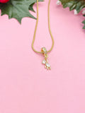 Tiny Bear Necklace, Gold Cubic Zirconia Pendants, 7365