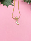 Tiny Bear Necklace, Gold Cubic Zirconia Pendants, 7365