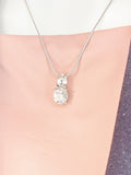 Silver Faceted Pendant Necklace, 7368