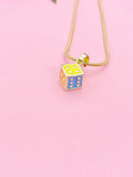Gold Dice Necklace, 7369