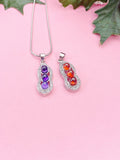 Silver Peapod Pendant Necklace, 7373