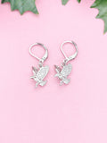 Silver Eagle Charm Dangle Earrings, E348