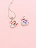 Silver Swan Pendant Necklace, 7374