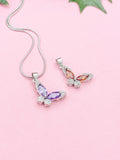 Silver Butterfly Pendant Necklace, 7375