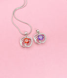 Silver Apple Pendant Necklace, 7376