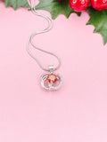 Silver Apple Pendant Necklace, 7376