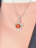 Silver Tortoise Turtle Pendant Necklace, 7378
