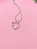 Silver Heart Pendant Necklace, 7381