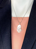 Silver Face Necklace, 7385