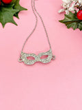 Silver Masquerade Mask Necklace, 7388