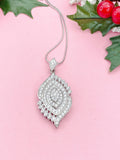 Silver Eye Cubic Zirconia Pendants Necklace, 7389