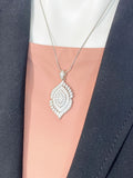 Silver Eye Cubic Zirconia Pendants Necklace, 7389