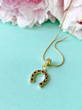 Gold Horseshoe Luck Necklace, 7395