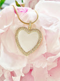 Gold Heart Cubic Zirconia Pendant Necklace, 7402