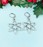 Silver Atom Charm Dangle Earrings, E2568