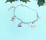 Silver Measuring Cup Mixer Hand Mixer Charm Bracelet, B2630