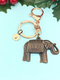 Rose Gold Elephant Charm Keychain, N5824