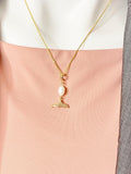 Gold Pearl Tail Charm Necklace, Mermail Whale Tail Beach Ocean Wedding Jewelry, N7324