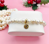 Natural Cultured Freshwater Pearl Beads Stretch Bracelets, B7326