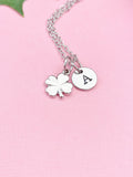 Silver Clover Charm Necklace, Luck New Beginning Jewelry Gift, N7327