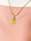 Pineapple Necklace, Gold Fruit Charm, Sister jewelry Gift, N2193
