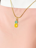 Pineapple Necklace, Gold Fruit Charm, Sister jewelry Gift, N2193