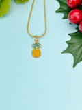 Pineapple Necklace, Gold Fruit Charm, Sister jewelry Gift, N2193