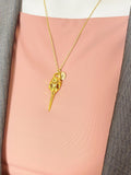 Gold Raven Bird Skull Necklace, Halloween Gothic Jewelry, N975