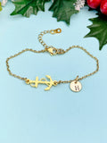 Anchor Gold Bracelet – Dainty Nautical Charm Bracelet Ocean Lover Gift Jewelry, N6906