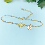 Gold Cactus Charm Bracelet, N4055