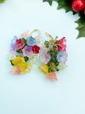 Gold Flower Charm Earrings, E7336