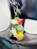 Gold Flower Charm Earrings, E7336